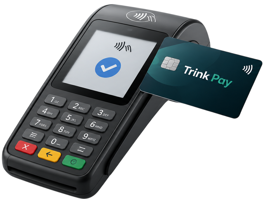 TrinkPay ile anında peşin ödeme - POS cihazı, kart ve nakit